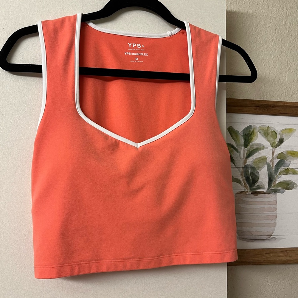 YPB Abercrombie Activewear Coral Tank with White Trim